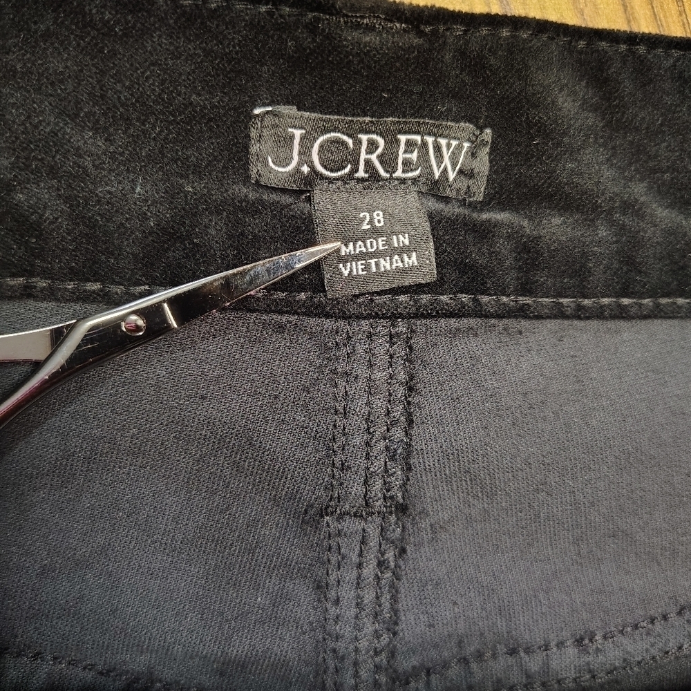 J.Crew women's Wide Leg Velvet High Rise Full Length pants Cotton Stretch sz 28 - Picture 9 of 17